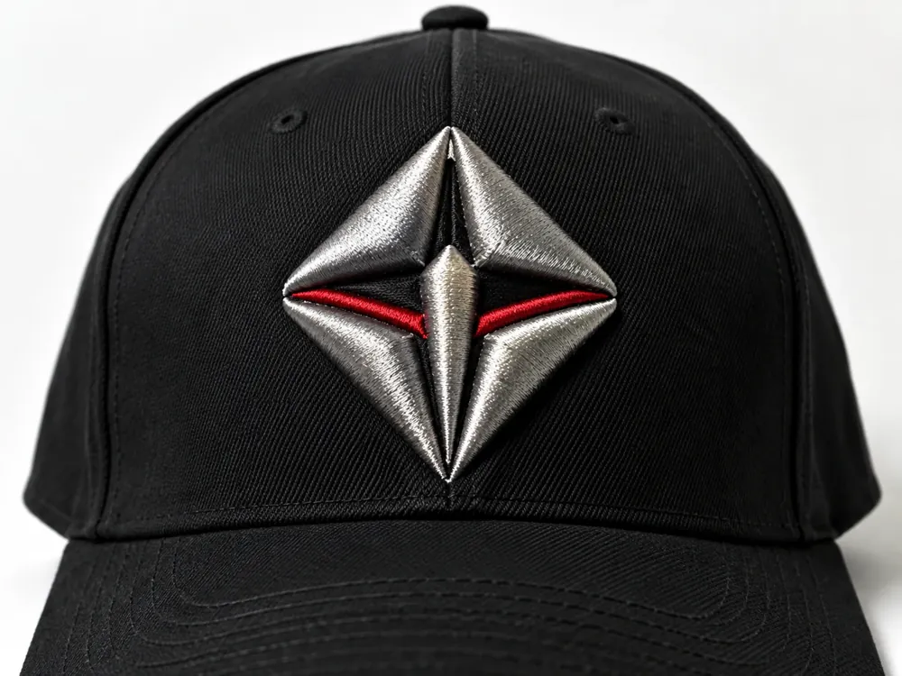 Silver Star 3D Metallic Cap Logo
