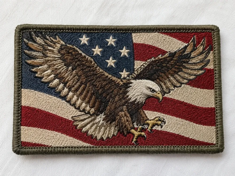 Eagle over US Flag Patch
