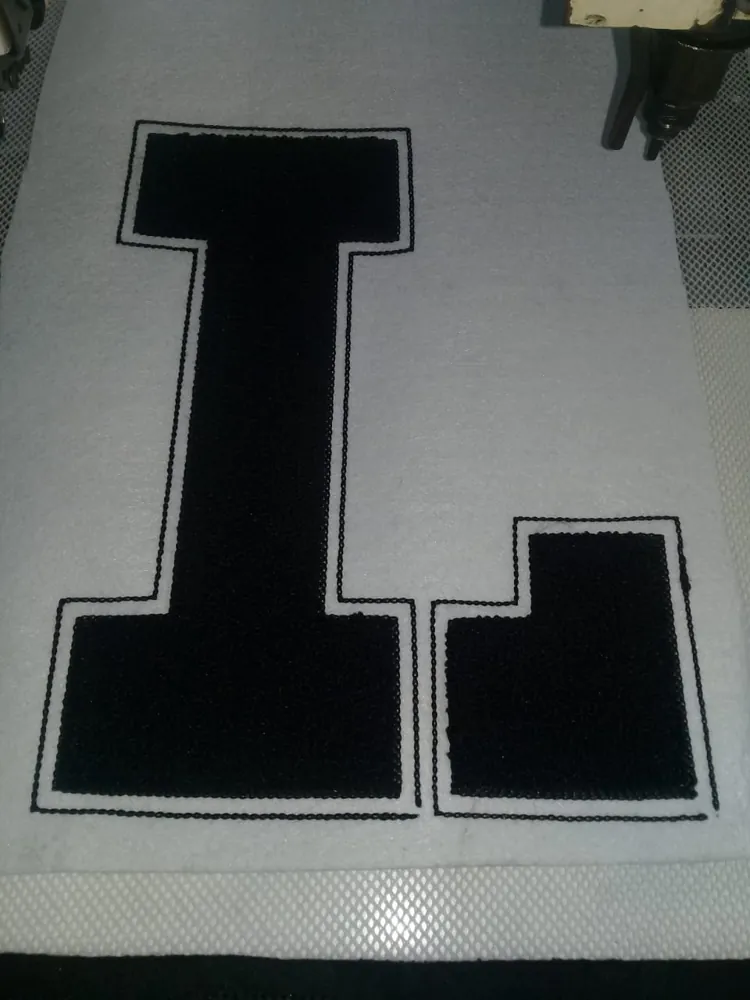 Black Varsity Letter L — Varsity Chenille Lettering sample