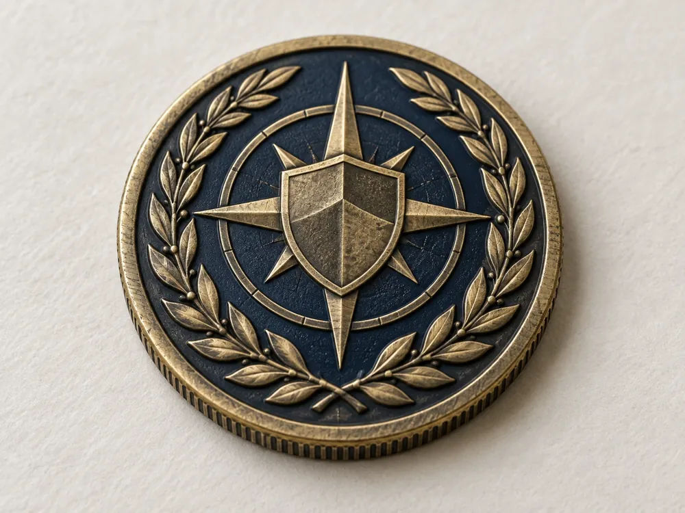 Compass Laurel Challenge Coin