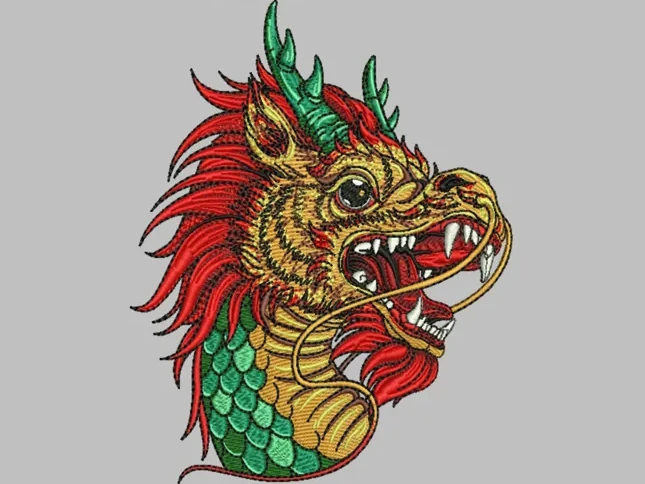Chinese Dragon Head — Detailed Illustration Digitizing sample