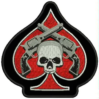 Crossed Revolvers Spade Skull — Crossed Revolvers Spade Skull Patch sample