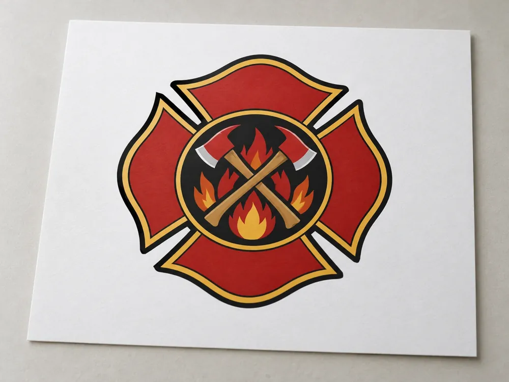 Fire Maltese Cross Vector