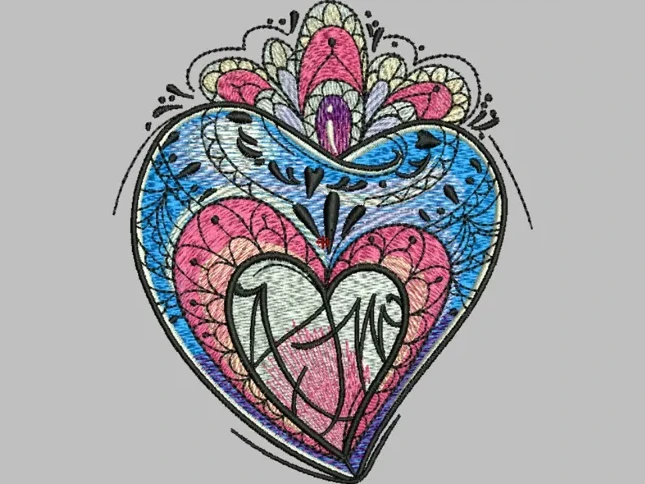 Mandala Heart — Detailed Illustration Digitizing sample