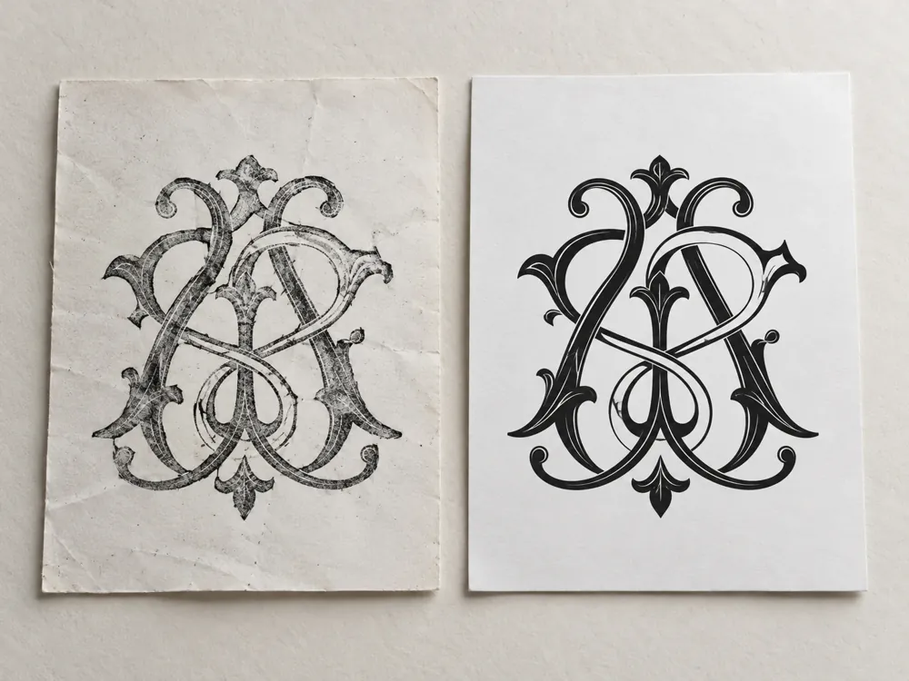 Ornate Monogram Vector Redraw