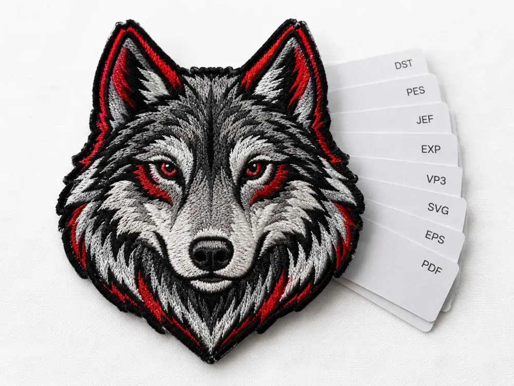 Wolf Head Patch with Format Cards