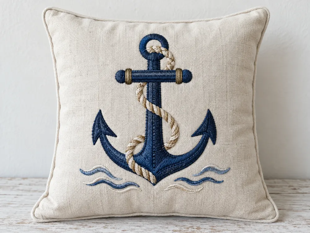 Rope Anchor Nautical Pillow