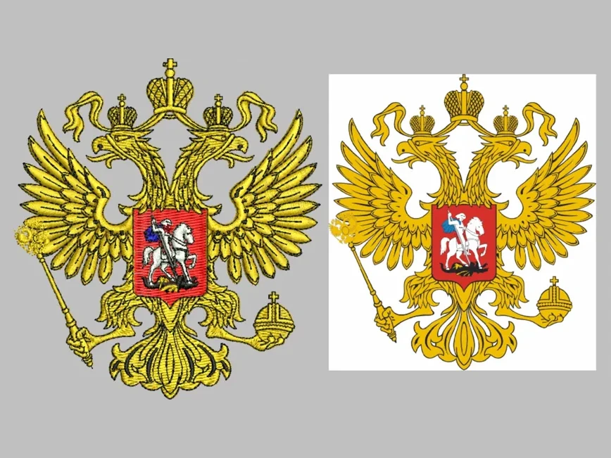 Russian Double Headed Eagle Coat of Arms — Detailed Illustration Digitizing sample