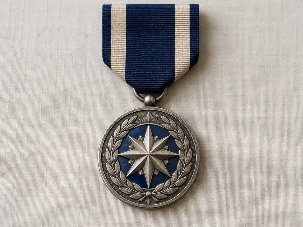 Compass Star Service Medal — Service Medal Vector Design sample