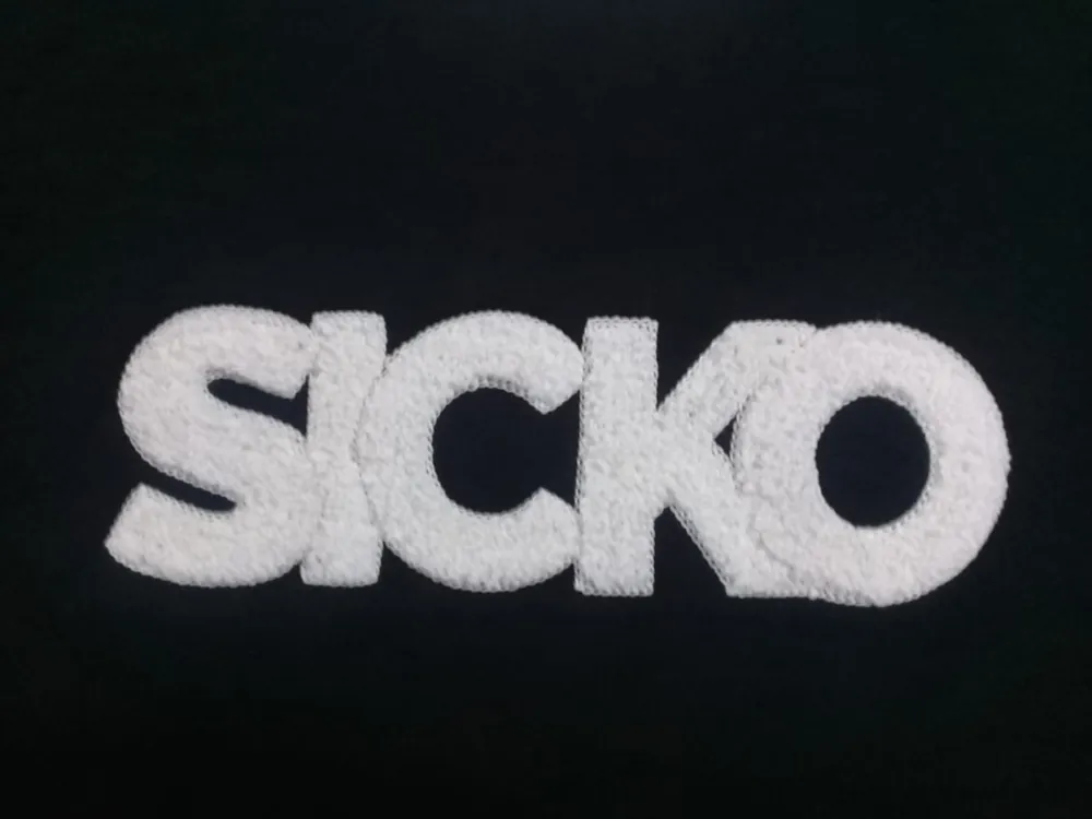 Sicko White Chenille Lettering