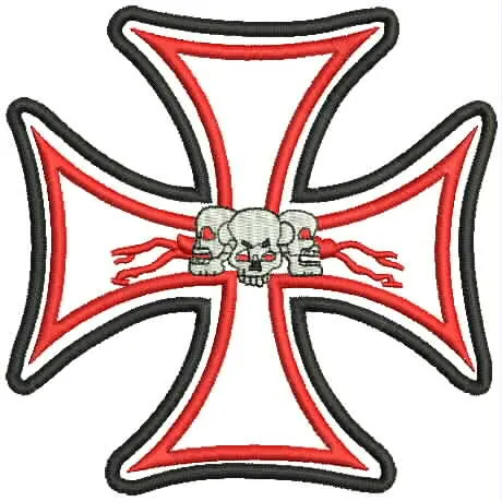 Triple Skull Iron Cross