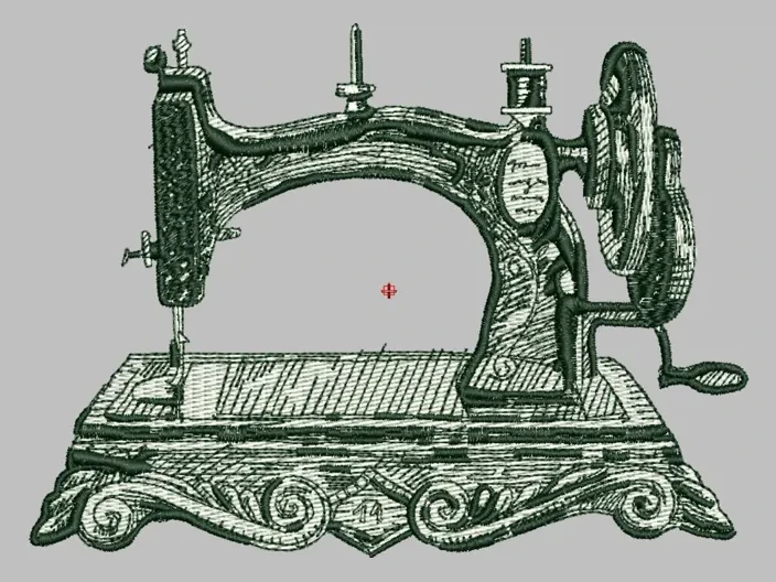 Vintage Sewing Machine — Detailed Illustration Digitizing sample